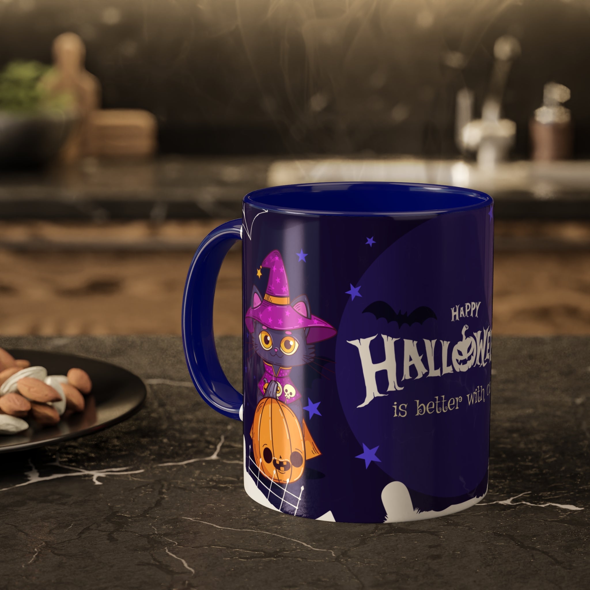 Happy Halloween with Witch's Cats | Colorful Mugs